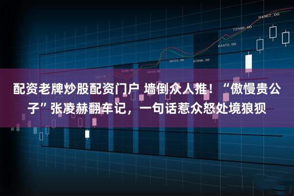 配资老牌炒股配资门户 墙倒众人推！“傲慢贵公子”张凌赫翻车记，一句话惹众怒处境狼狈
